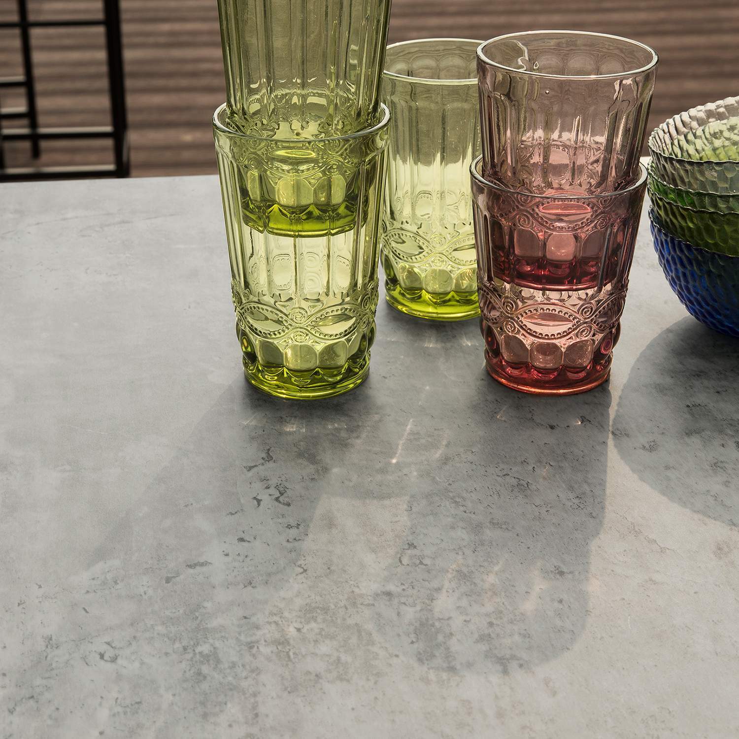 Barbord med skamler, barbordssæt, grå beton look 100x60x87, produktbillede 6 af 9, Barborde hos HomeNordic