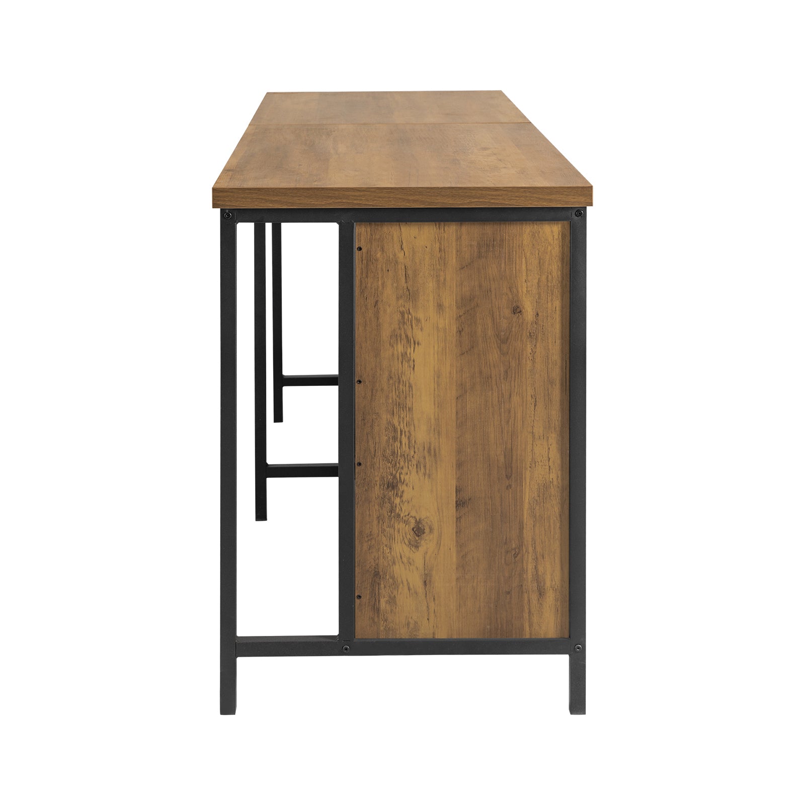 Køkkenø industrielt look, barbord med hylder, brun 170x60x89, produktbillede 10 af 10, Barborde hos HomeNordic