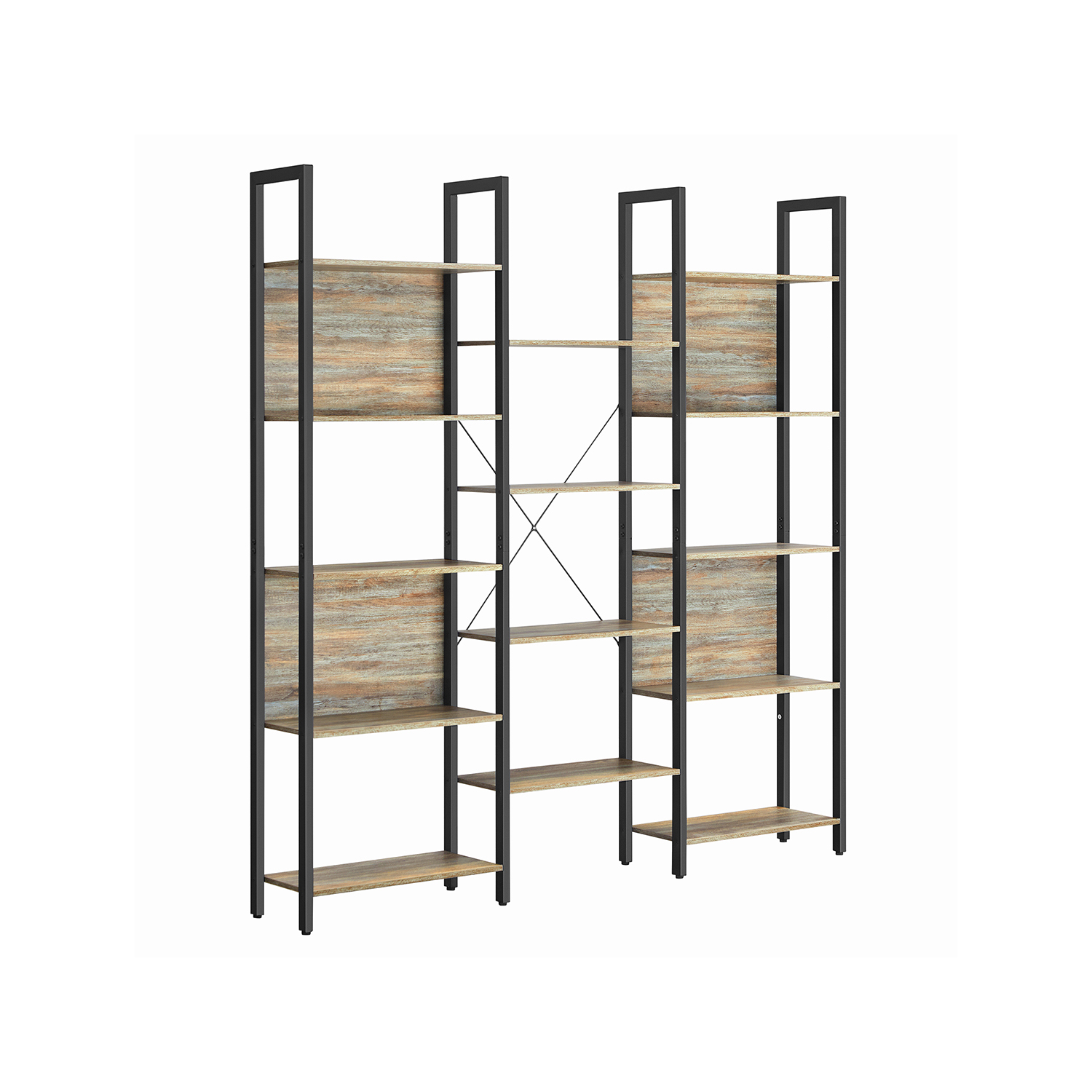 Reol – stor stuereol i industrielt design – brun 158x24x166 – Reoler og hylder > Reoler – gulvreoler og stuereoler – Daily-Living