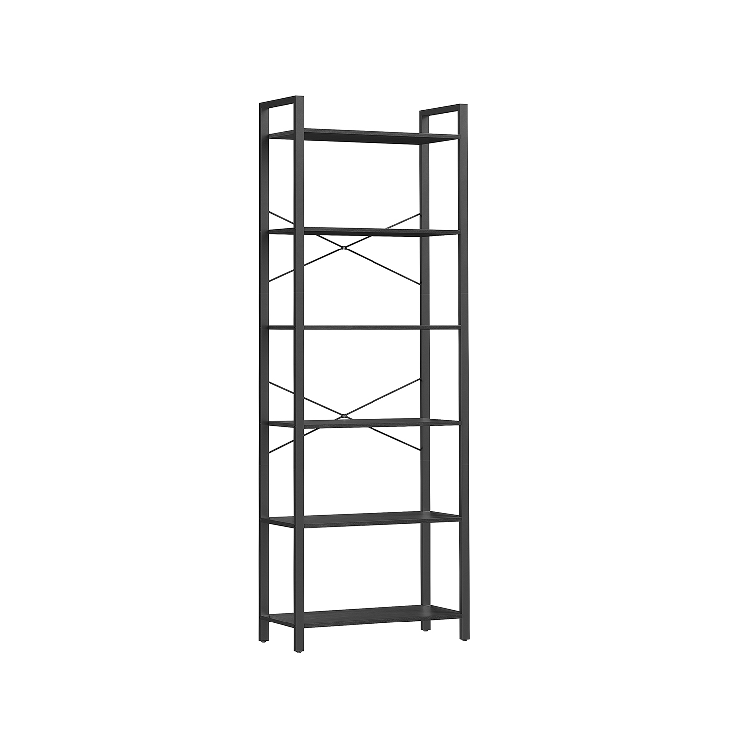 Reol – stuereol i industrielt design – sort 186 x 66 x 30 – Reoler og hylder > Reoler – gulvreoler og stuereoler – Daily-Living