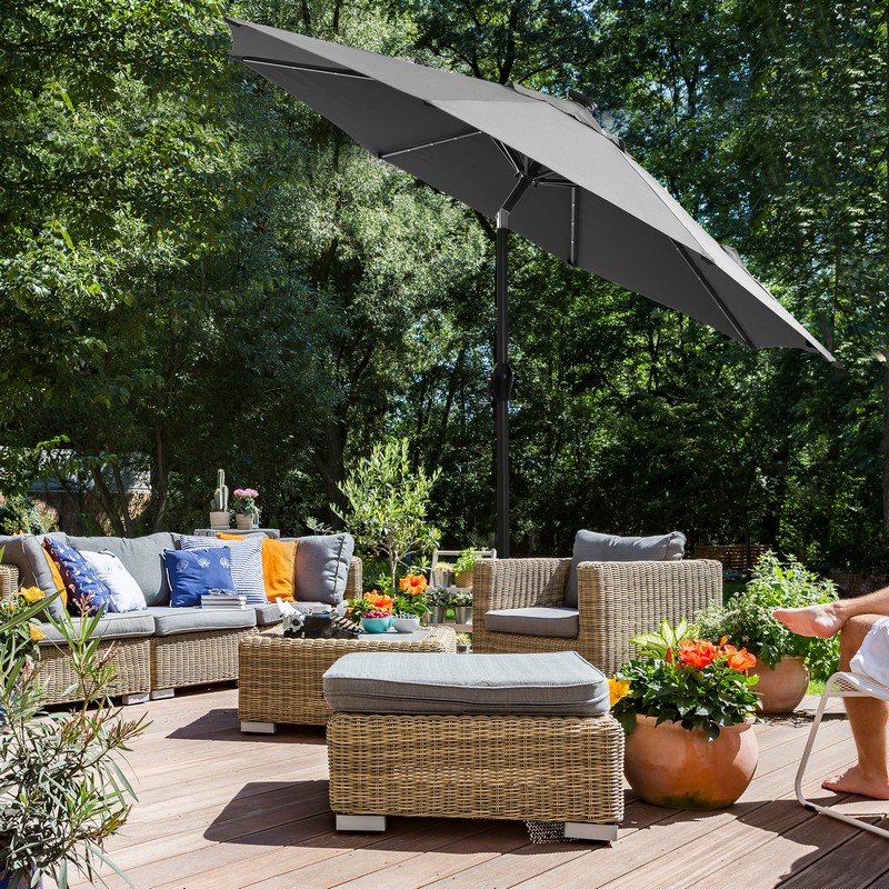 Haveparasol Ø3 M med LED-lys, produktbillede 5 af 9, Parasoller hos HomeNordic
