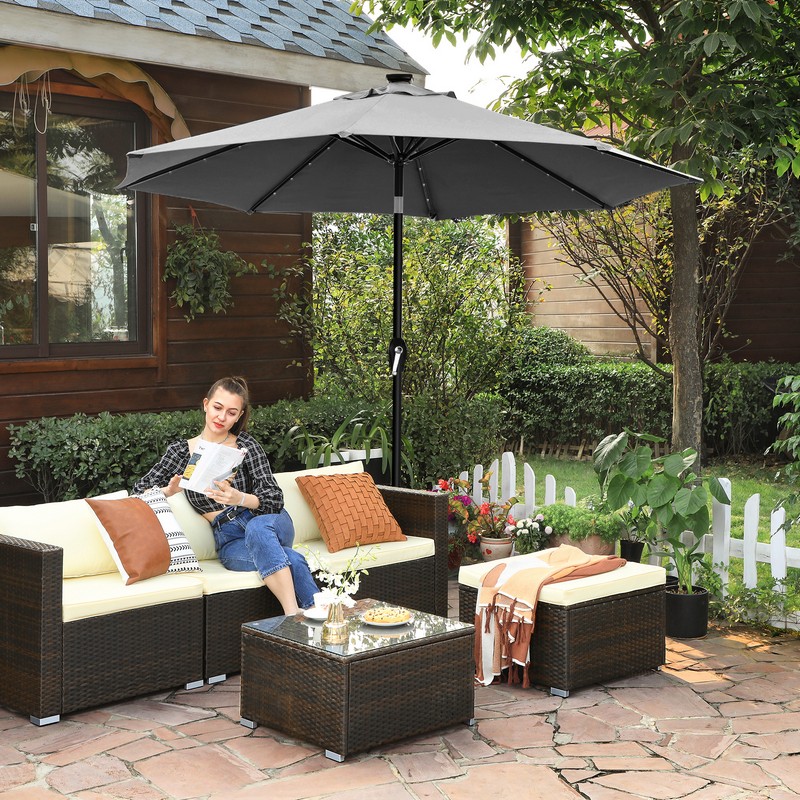 Haveparasol Ø3 M med LED-lys, produktbillede 7 af 9, Parasoller hos HomeNordic