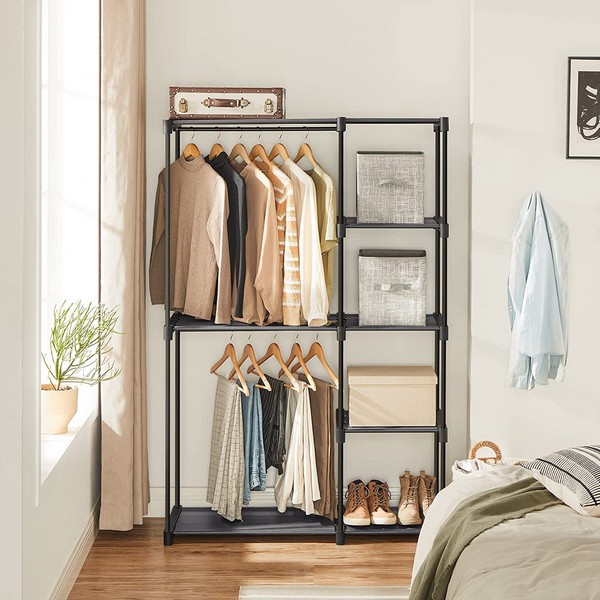 Billede af Åbent klædeskab - åben garderobe - grå garderobeskab og tøjskab - Entremøbler og garderobe > Garderobeskabe - klædeskabe - Daily-Living