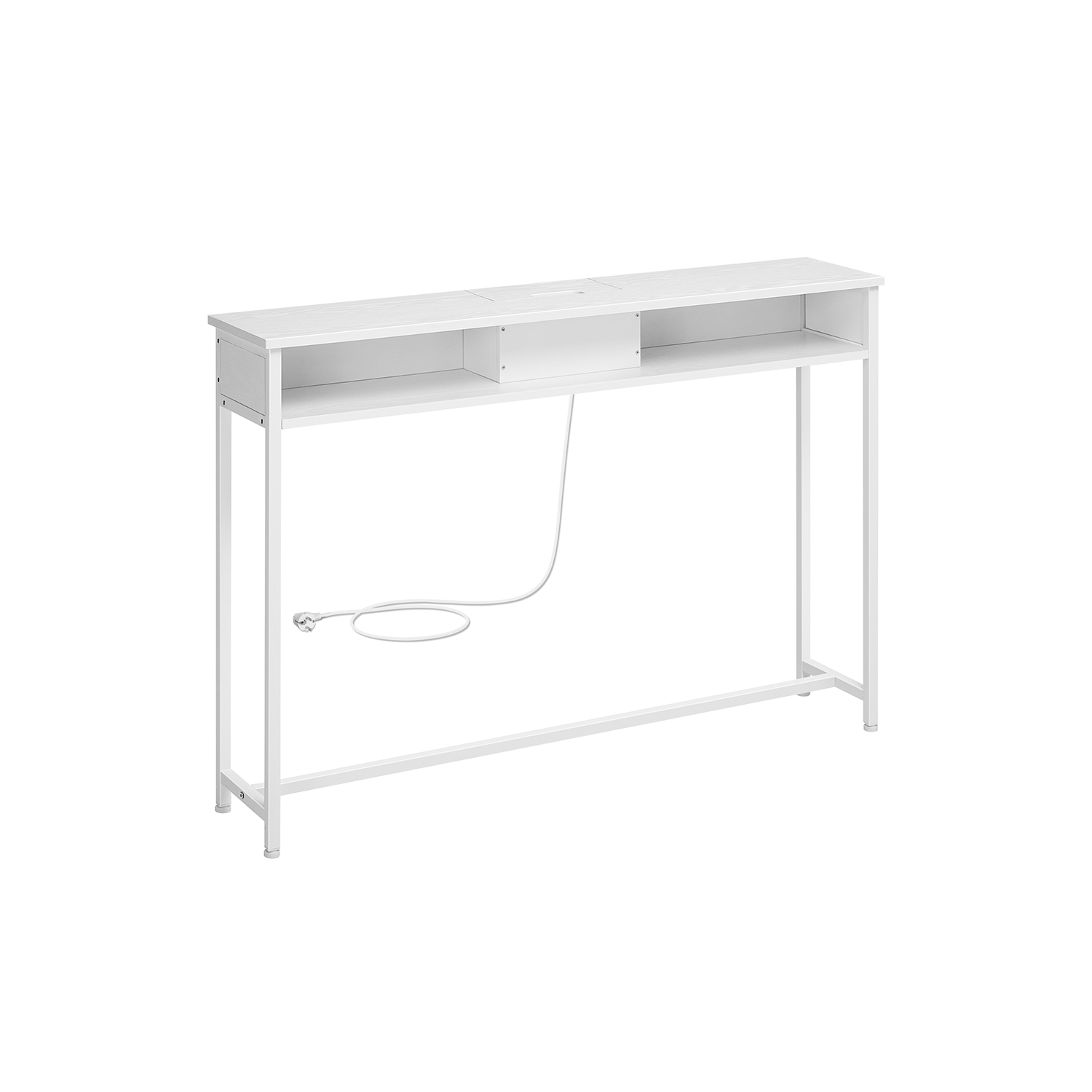 Konsolbord med strøm – smalt sidebord – hvid 120x25x81 – Borde > Sideborde – Daily-Living