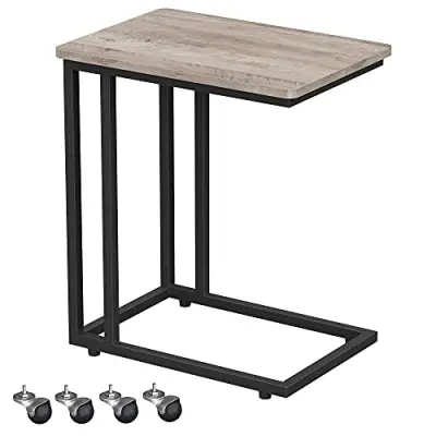 Sidebord – C-formet laptop bord til sofa og seng – grå beige (greige) – Borde > Sideborde – Daily-Living