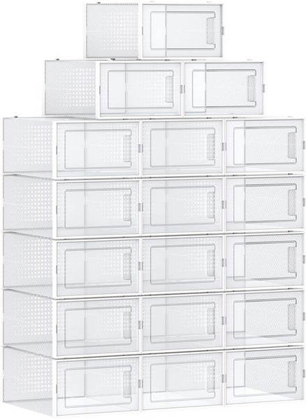 Se Opbevaringsbokse - 18 stk skokasser - opbevaringskasser til sko - Opbevaring - Daily-Living hos Daily-Living.dk