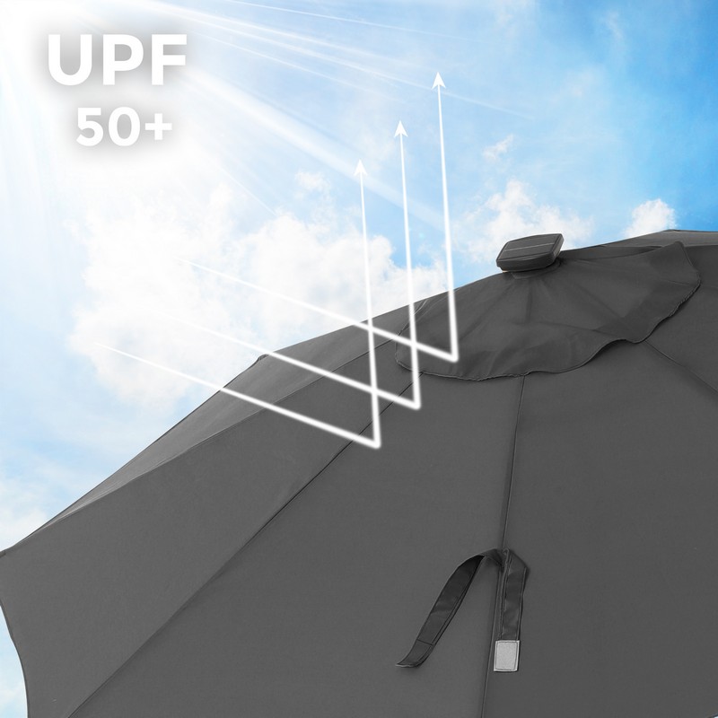 Haveparasol Ø3 M med LED-lys, produktbillede 8 af 9, Parasoller hos HomeNordic