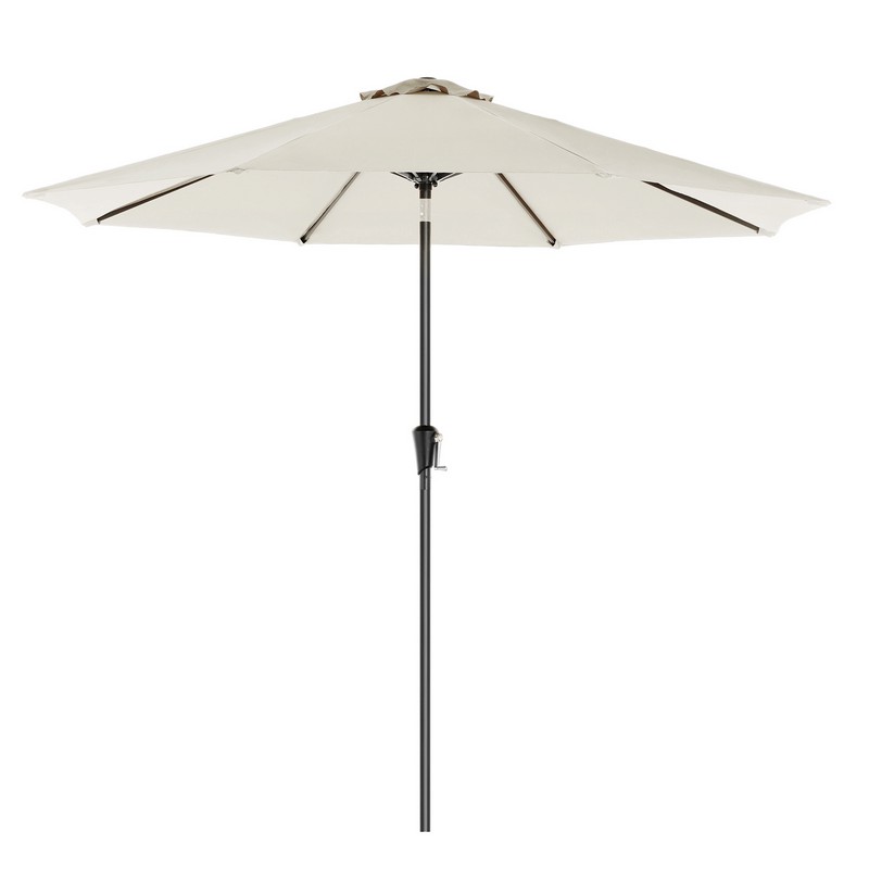 Billede af Haveparasol Ø3 M med krank - rund Ø 300 cm parasol - beige - Haveparasoller > Metal parasoller - parasoller i metal - Daily-Living