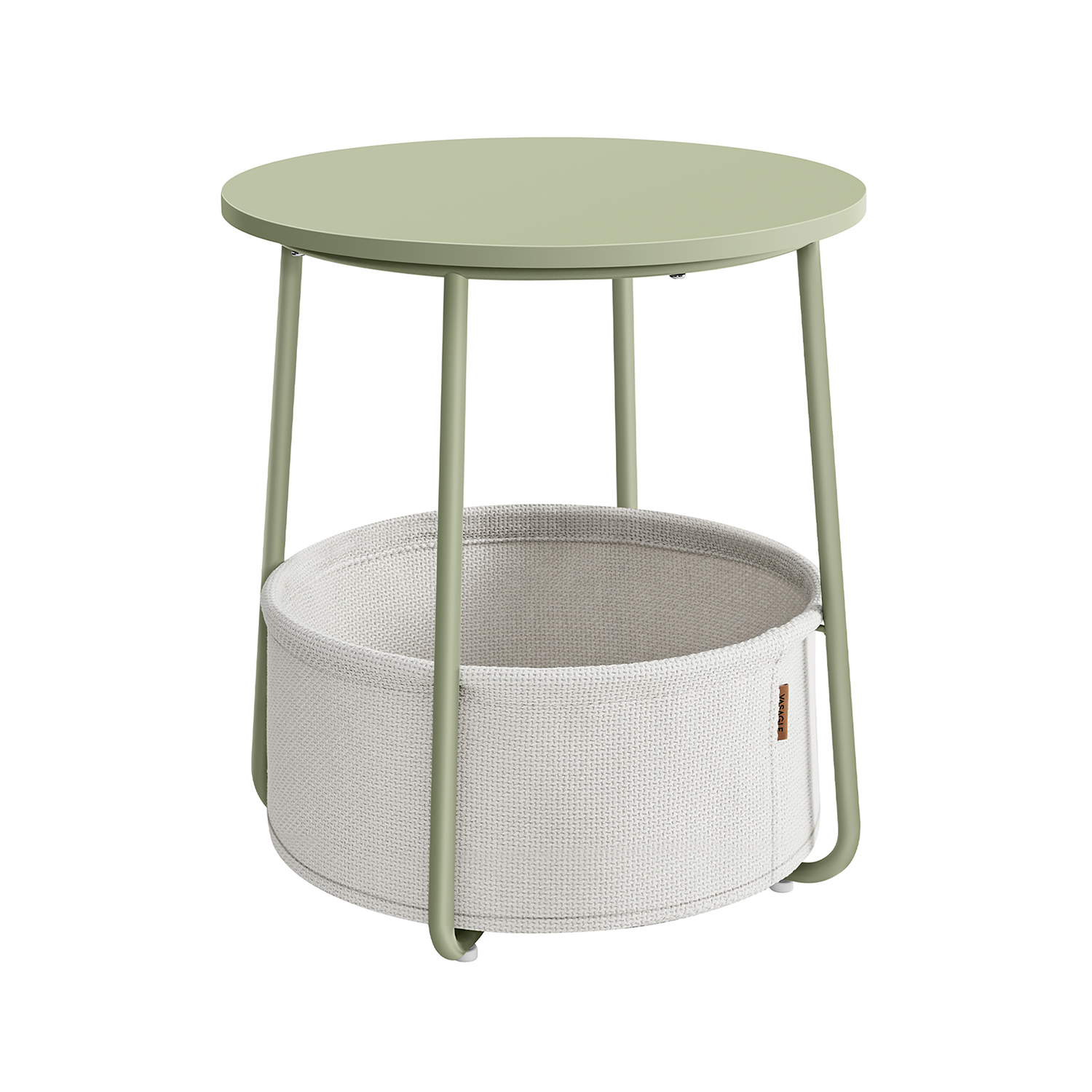 Sidebord Rundt Hjørnebord Med Stofkurv Grøn Ø45 H50 Borde > Runde Borde Daily Living