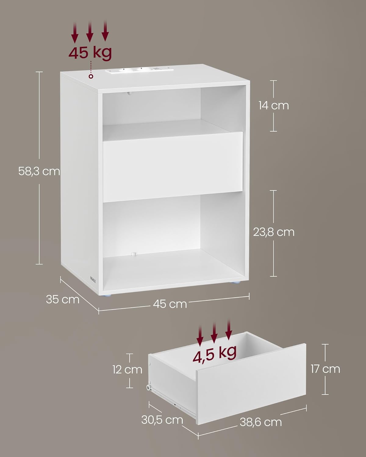 Sengebord, produktbillede 2 af 7, Sengeborde hos HomeNordic