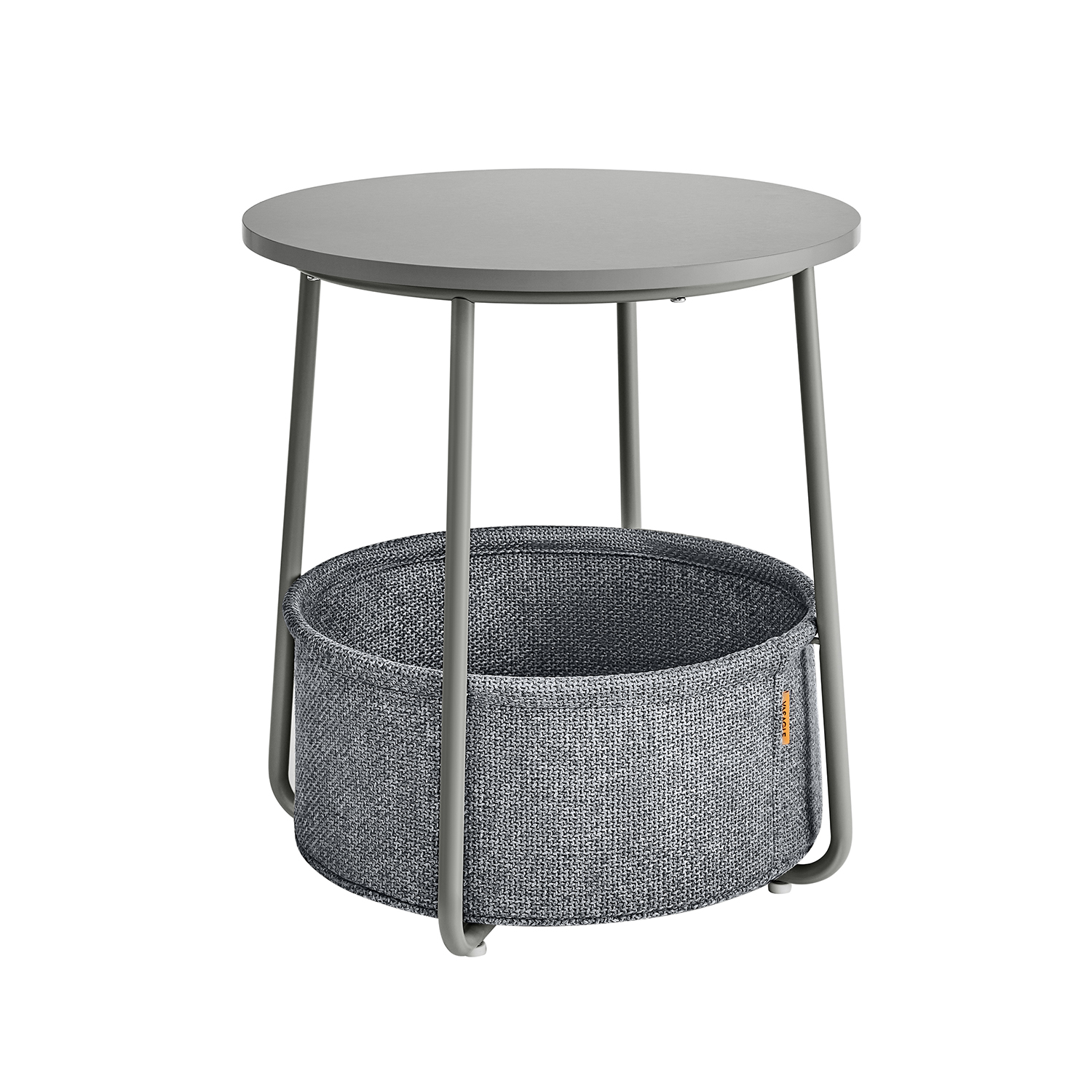 Sidebord Rundt Hjørnebord Med Stofkurv Grå Ø45 H50 Borde > Runde Borde Daily Living