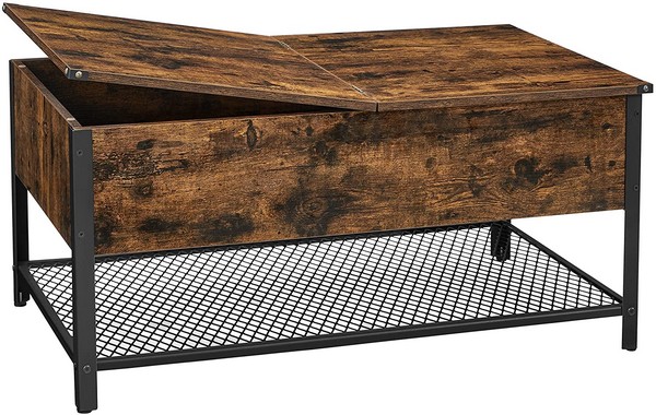 Se Sofabord - stuebord i industrielt design - rustik brun 100x55x47 - Borde > Sofaborde - Daily-Living hos Daily-Living.dk