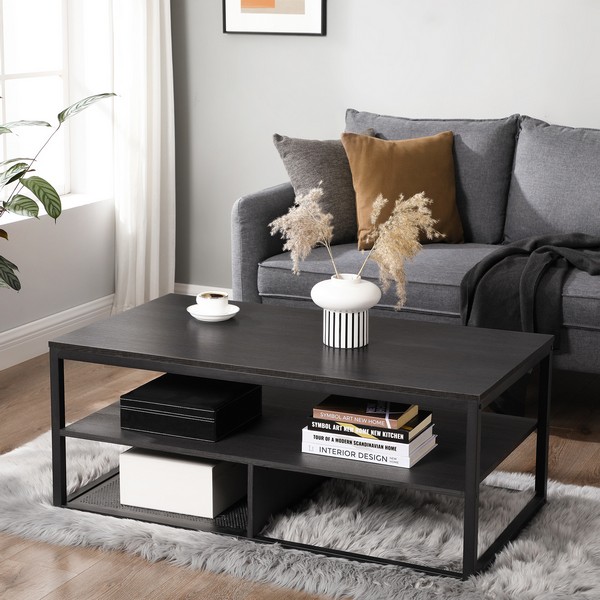 Se Sofabord - stuebord i industrielt design - sort 100 x 60 x 45 - Borde > Sofaborde - Daily-Living hos Daily-Living.dk