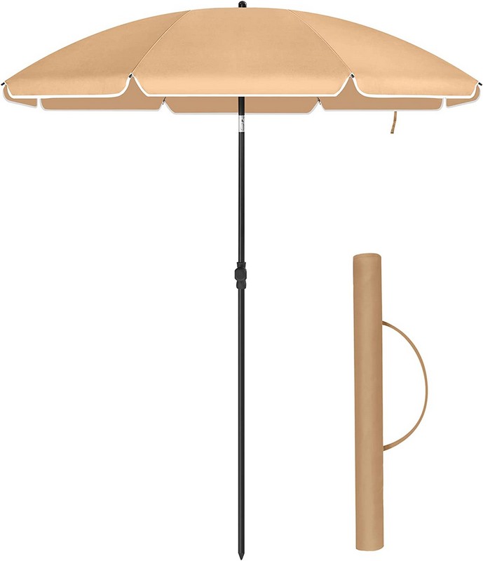 Se Strandparasol Ø 1,6 M - Ø160 parasol til strand - taupe - Haveparasoller > Strandparasoller - parasoller til strand - Daily-Living hos Daily-Living.dk