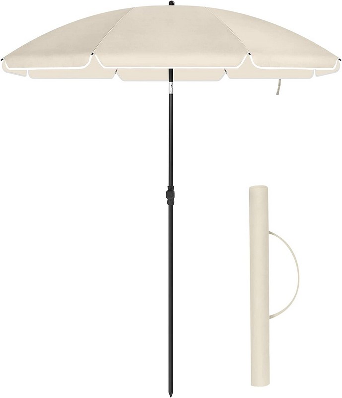 Se Strandparasol Ø 2 M - Ø200 parasol til strand - beige - Haveparasoller > Strandparasoller - parasoller til strand - Daily-Living hos Daily-Living.dk