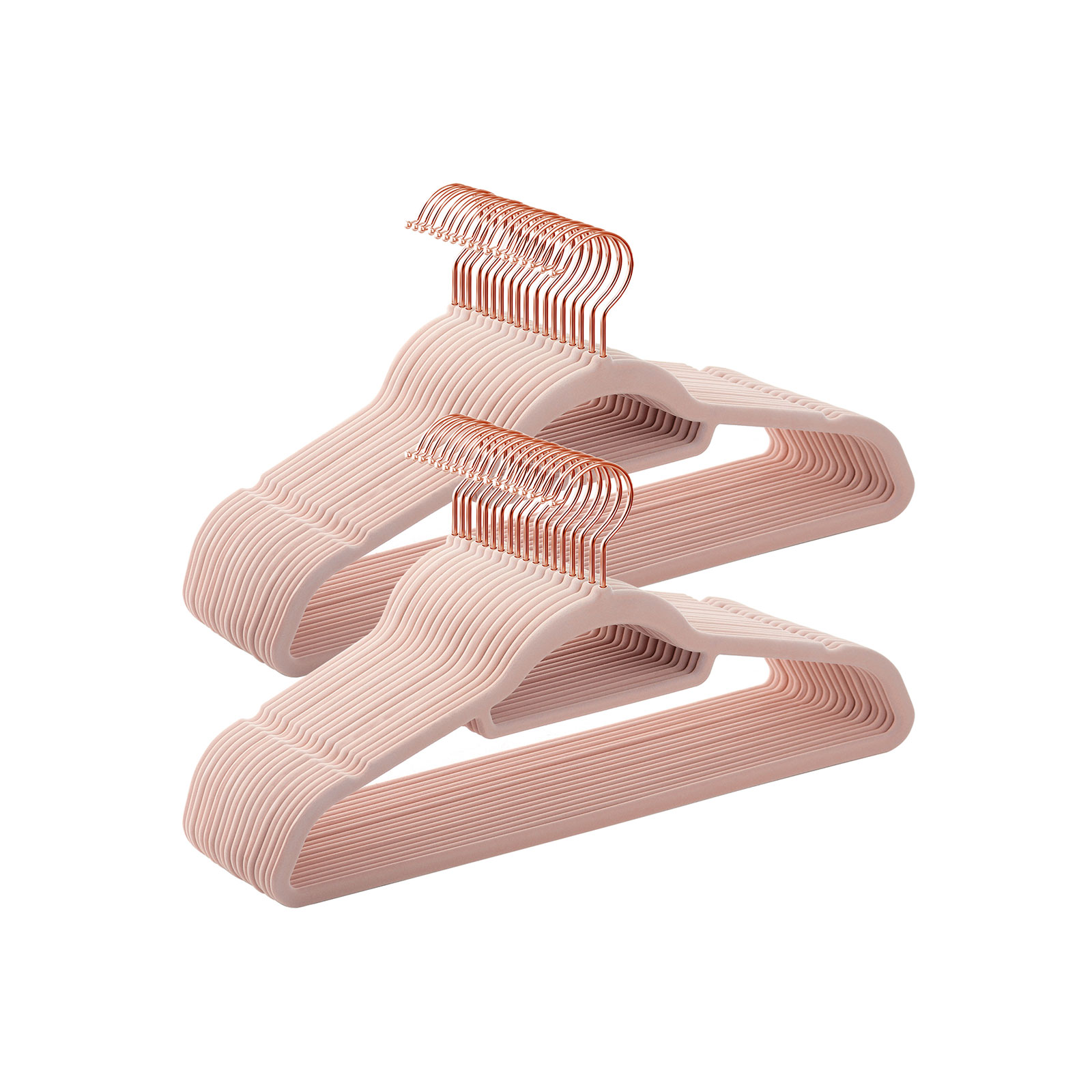 Tøjbøjler - bøjler i velour med skridsikker buksestang - 50 stk - Bøjler - Daily-Living