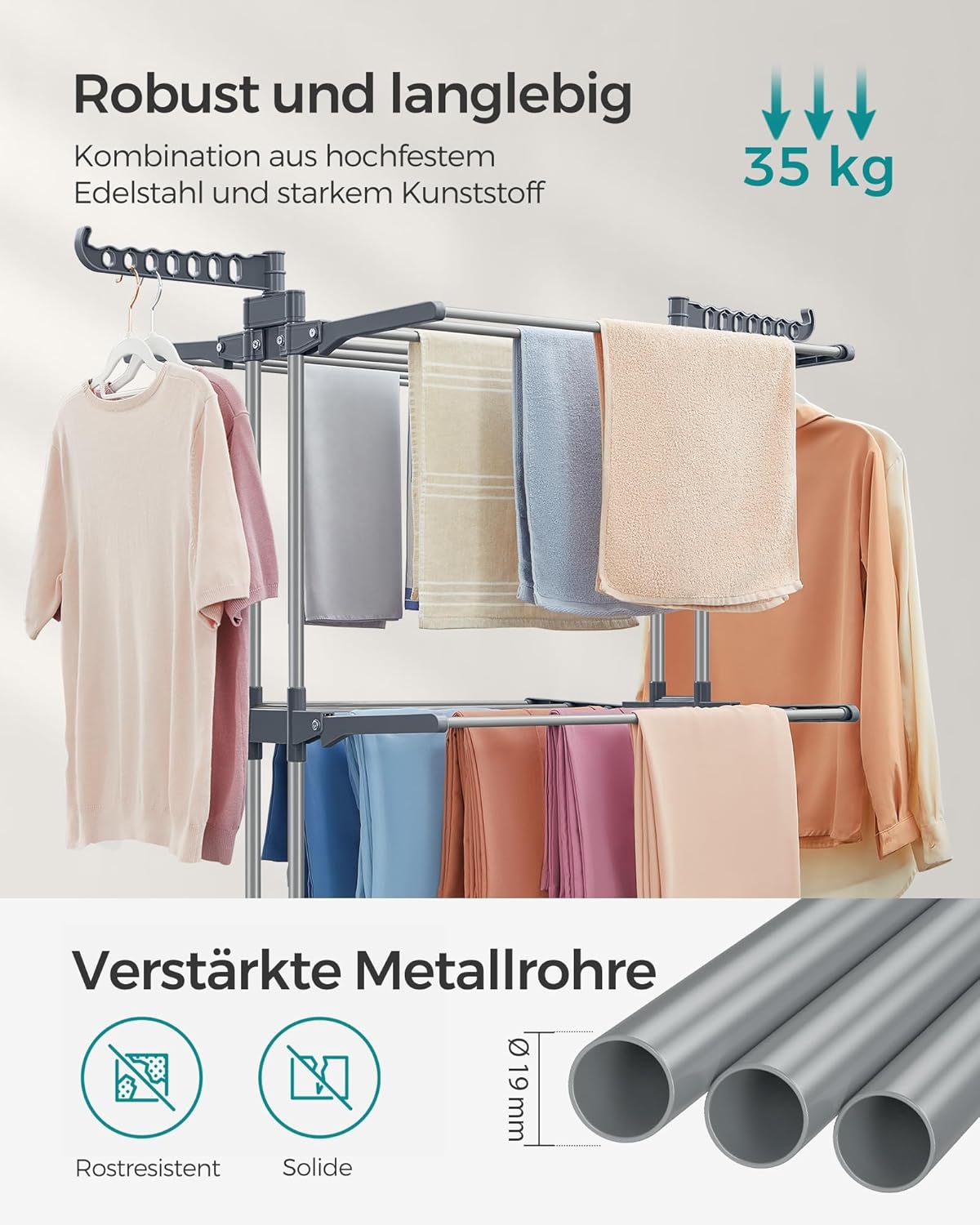 Tørrestativ til vasketøj, produktbillede 7 af 8, Kurve hos HomeNordic